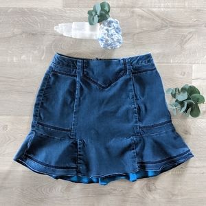ASOS Denim Mini Skirt Peek-a-Boo Cutout Detail
